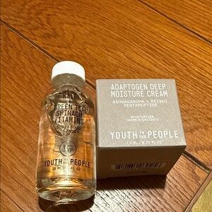 Youth to the People Moisture Cream and kale and green tea vitamins